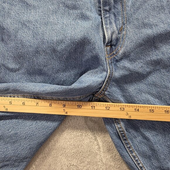 Levi's Jean Shorts Mens 34 Blue Denim 12 Inseam 5-Pocket Zip Fly Red Tab 469 - Picture 5 of 9